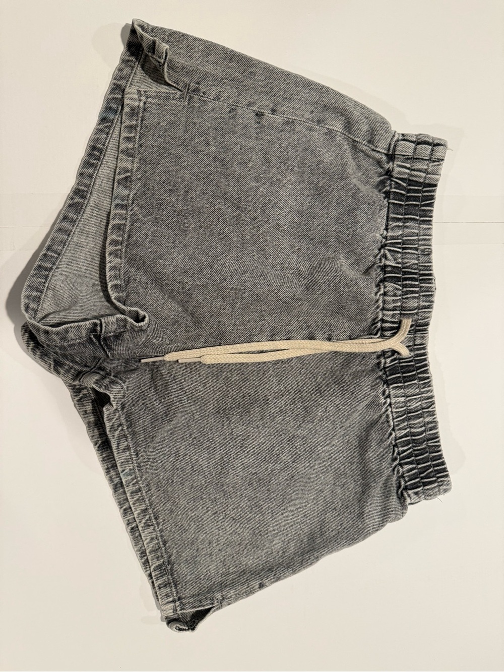 Pacsun Grey Wash Denim Elastic Waist Shorts
